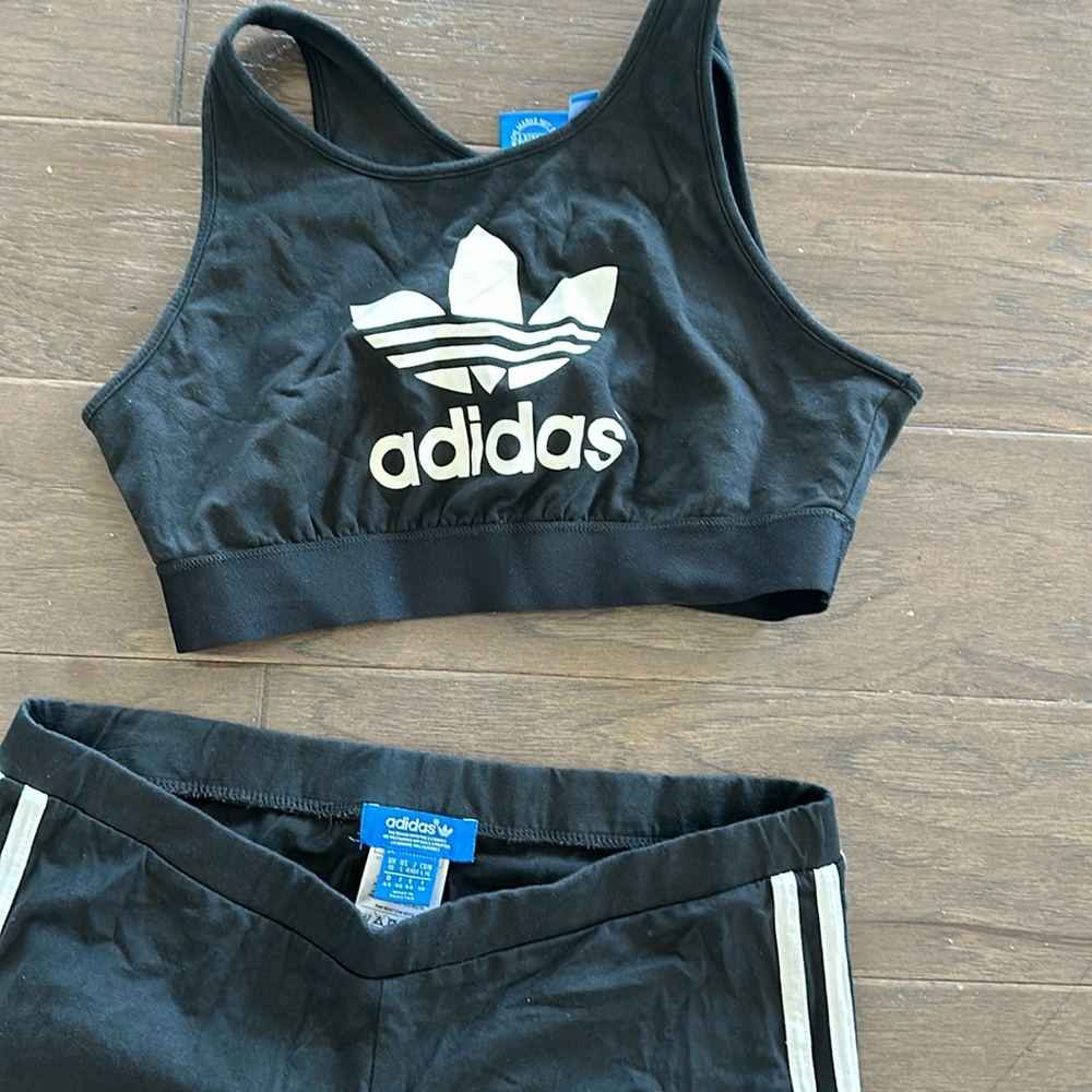 ADIDIAS COTTON CROP SKF LEGGINGS SET